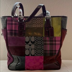 Vintage Coach Holiday Patchwork Tote Bag G05Q-9752